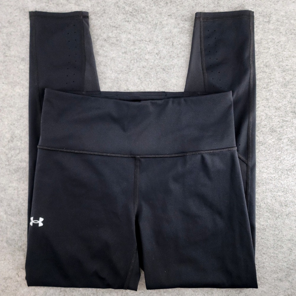 Under Armour Womens Medium Black HeatGear Perforated Mesh Panel‎ Leggings